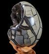 Septarian Dragon Egg Geode - Black Crystals #89674-3